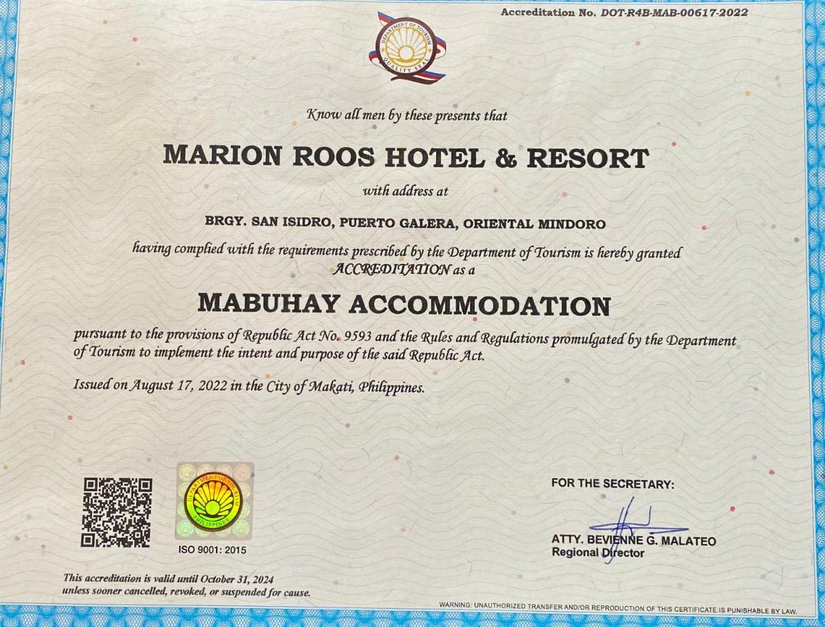Marion Roos Hotel Puerto Galera Exterior foto